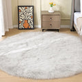 ORINOVA White Round Rugs 6.6ft Large Faux Sheepskin Washable Fur Area Rugs by ORINOVA
