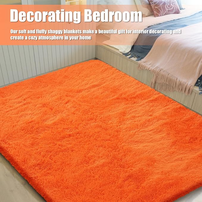 Shag Area Rug for Bedroom 3x5, Soft Fuzzy Rug Non-Shedding Indoor Plush Carpet - Image 8