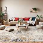 Rugflix 8x10 Washable Area Rugs, Neutral Boho Carpet Living Room Rug Non Slip - Image 9