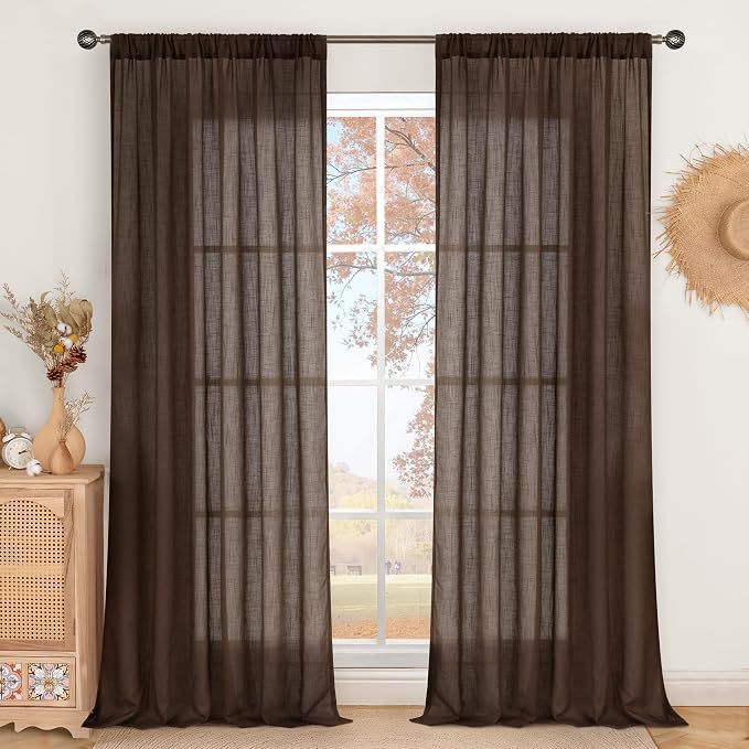 BGment 96 Inches Long Linen Curtains by BGment
