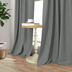 Office Curtains for Windows 102 Inches Long 2 Panel Set Blackout Back Tab - Image 7