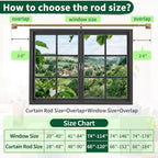 Boho Wood Grain Curtain Rods for Windows 66-120Inch Heavy Duty Wrap Around - Image 8