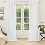 MYSKY HOME Floor to Ceiling Curtains 102 Inches White Sheer Window Drapes 2 - Image 2