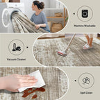 9x12 Area Rugs Washable Rug: Modern Abstract Living Room Rug Soft Anti-Skid - Image 4
