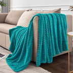 BEDELITE Fleece Throw Blanket for Couch – 3D Ribbed Jacquard Soft and Warm - Image 8