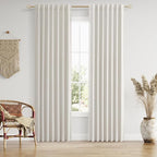 Guken 90 Inch Long Boho 100% Blackout Linen Curtains by Guken