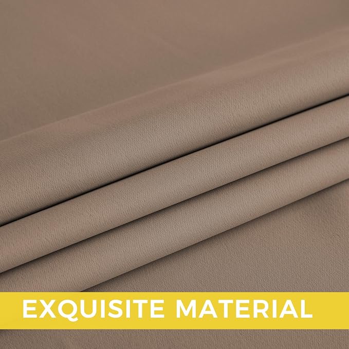 NICETOWN Room Darkening Draperies Curtains Panels, 2 Panels Cappuccino W52 x - Image 6