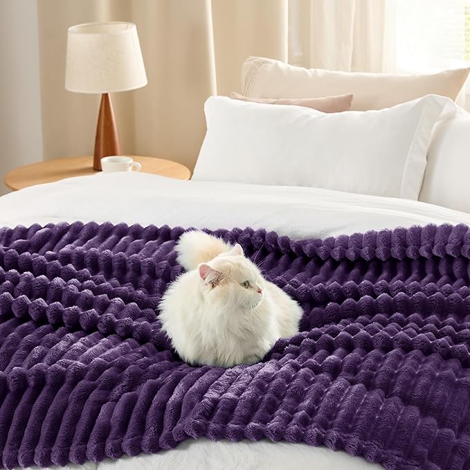 Bedsure GentleSoft Purple California King Size Blanket - Image 7