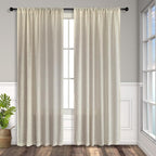 Beige Curtains 72 Inch Length for Living Room 2 Panels Set Back Tab Rod Pocket - Image 9