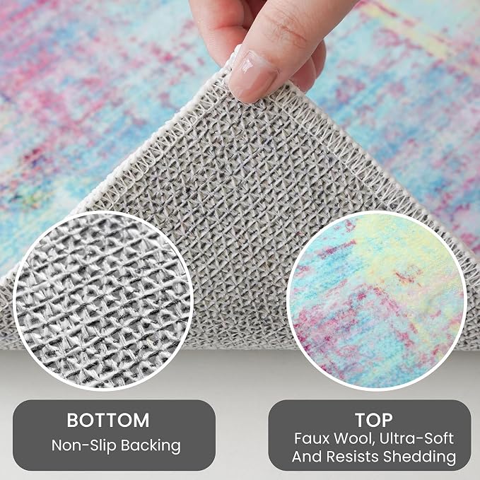 IOHOUZE Abstract Runner Rug 2x5 Ft Washable Runners - Image 4