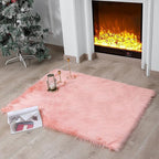 linmopm Faux Fur Rug Sheepskin Shag Fluffy Fuzzy Pink 3x4 ft Rugs by Limopmfauxfurproducts