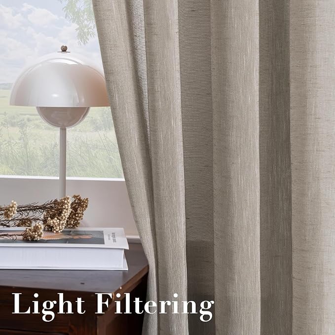 H.VERSAILTEX Natural Linen Curtains Soft Linen Semi Sheer Curtains - Image 5