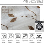AmHoo 2 Panels Embroidered Leaf Pattern Semi Sheer Curtains Foliage Floral - Image 6
