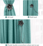 Lewondr Vintage Magnetic Curtain Tieback, 1 Pair Resin Flower Curtain Drapery - Image 2