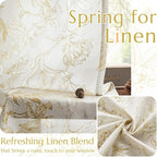 jinchan Floral Curtains 84 Inches Long Mustard Yellow Flower Linen Farmhouse - Image 8