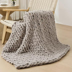Bigacogo Chunky Knit Throw Blanket by Bigacogo