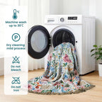MSGKV Boho Throw Blanket 50"x60" Couch Floral 100% Cotton Blanket Spring - Image 7