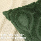 decorUhome Throw Pillow Covers 16x16 Inch Set of 2, Soft Plush Faux Wool Forest - Image 2