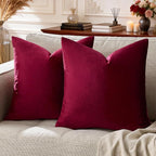 GIGIZAZA Burgundy Pillow Covers 24x24: Pack of 2 Throw Pillows Soft Solid Covers by GIGIZAZAFocusingonhomedecoration