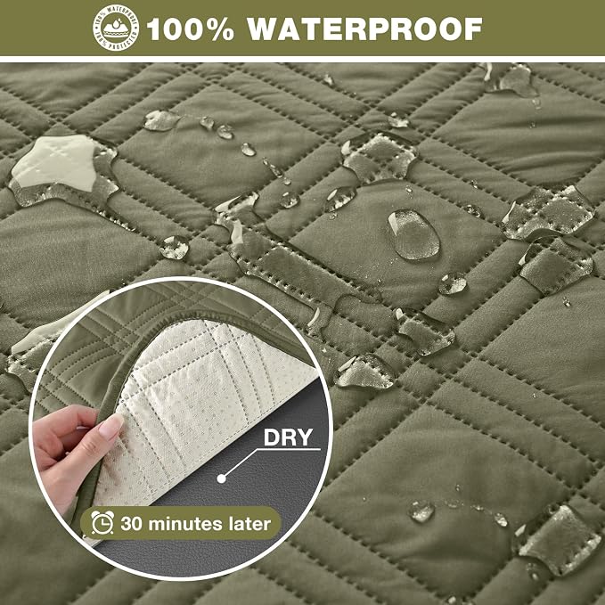 TAOCOCO 100% Waterproof Recliner Sofa Cover, Non Slip Split Couch Covers - Image 4