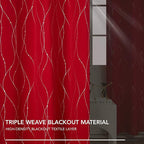 Deconovo Blackout Curtains, Christmas Red Curtain, Thermal Insulated - Image 8