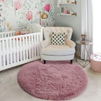Amdrebio Blush Fluffy Round Rug 4Ft - Image 5