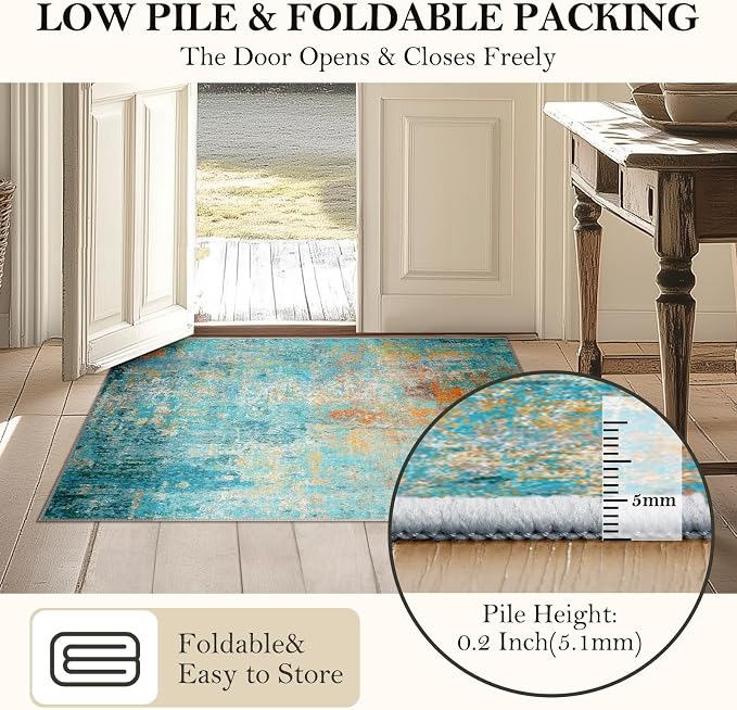 Washable Area Rugs 6'x9' Non-Slip Modern Abstract Soft - Image 5