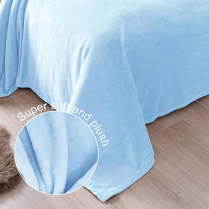 Exclusivo Mezcla Fleece Ice Blue Throw Blanket - Image 5