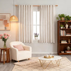 MYSKY HOME Natural Linen Sheer Curtains 63 Inch Length - Image 2