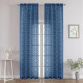 Chyhomenyc Dusty Blue Sheer Curtains 96 Inch Length 2 Panels Set, Light by Chyhomenyc