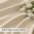 MIULEE Cream Beige Back Tab Light Blocking Curtains 80 Inch Length 2 Panels Set - Image 6