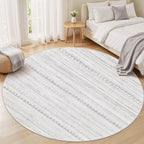 Nakagishi Round Rug Boho Area Rugs: 4x4 Washable Large Circle Neutral Soft - Image 5