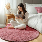 ONASAR Blush Round Rugs 6ft for Living Room Bedroom, Fluffy Circle Area Rug for - Image 5