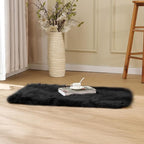 ORINOVA Black Faux Sheepskin Washable Fluffy Fur Area Rugs - Image 6