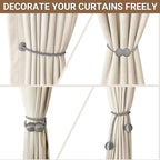 Hion Magnetic Curtain Tiebacks Grey 2pcs, Curtain Tiebacks Buckles Holdbacks - Image 7