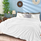 inhand White Fleece Twin Blanket, Super Soft Flannel Cozy Blankets - Image 3