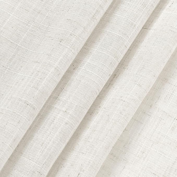 Nanspring Beige White Linen Curtains - Image 9