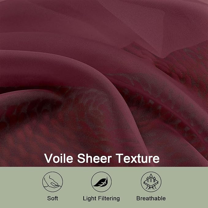 OWENIE Sheer Curtains 2 Panels Set - Image 6