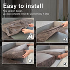 Leather Look Couch Cushion Covers Sofa Seat Slipcovers Sets Couches Furniture - Image 6