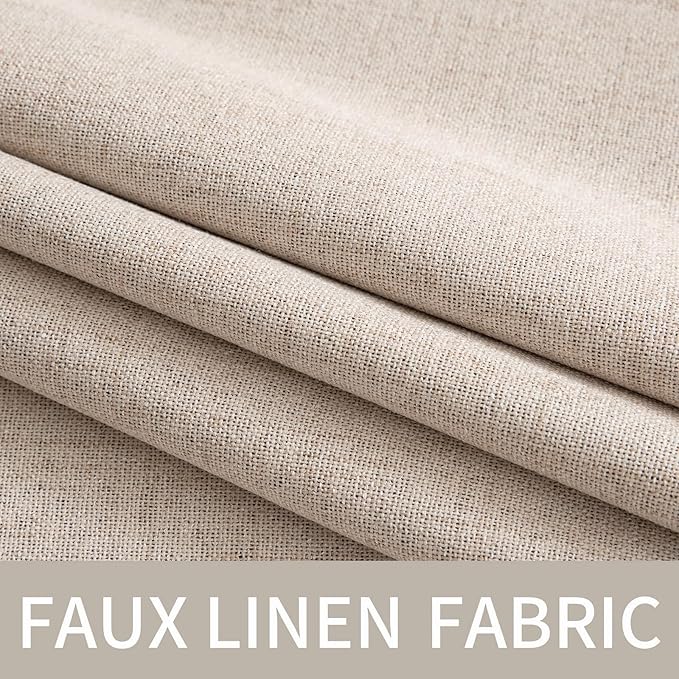 MIULEE 100% Blackout Linen Textured Curtains - Image 5