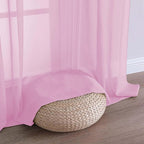 OWENIE Sheer Curtains 84 Inches Long 2 Panels Set, Sheer Pink Curtains - Image 7