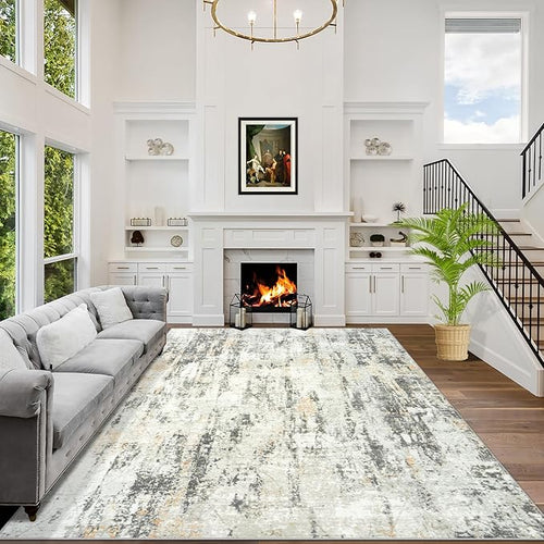 6x9 Area Rugs Washable Rug: Large Modern Abstract Living Room Rug Soft by GENTDRIZZ