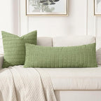 MIULEE Pack of 1 Spring Sage Green Long Body Lumbar Decorative Throw Pillow - Image 3