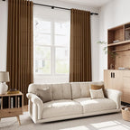 Tobacco Brown Linen Curtains 90 Inch Long - Image 5