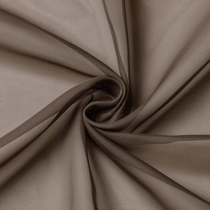 Chocolate Kitchen Curtains 30 Inch Length Tier 2 PCS, Solid Soft Airy Half - Image 9