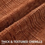 decorUhome Rust Chenille Throw Pillow Covers 20x20 Set of 2 Textured Soft Cozy - Image 2