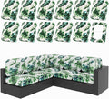 hyha 12Pcs Patio Cushion Covers, Stretch Outdoor Couch Cushion Covers, Washable by hyha