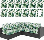 hyha 12Pcs Patio Cushion Covers, Stretch Outdoor Couch Cushion Covers, Washable by hyha