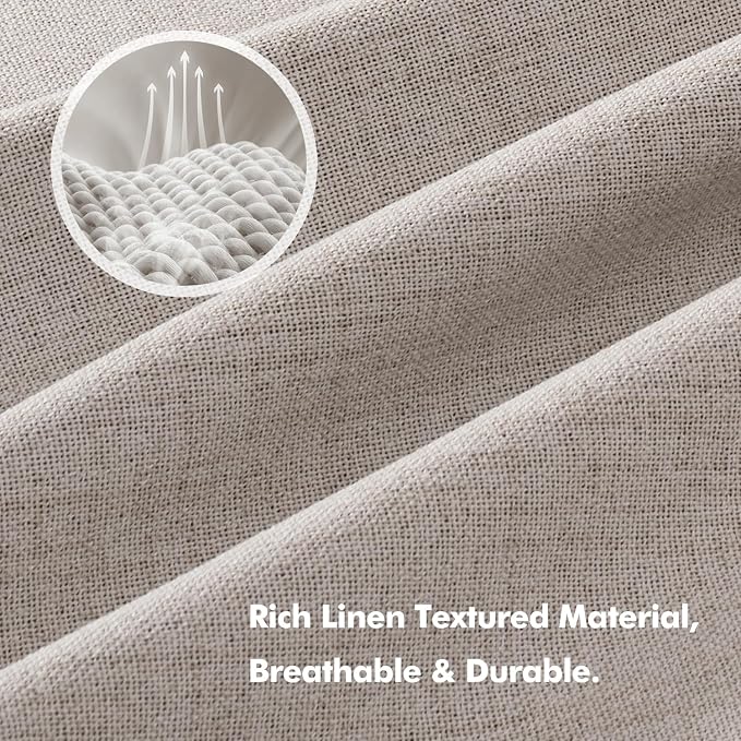 MIULEE 90 Inch Long 100% Blackout Linen Curtains - Image 3