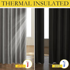 NICETOWN Grizzle Gray Vintage Linen 100% Blackout Curtains - Image 3